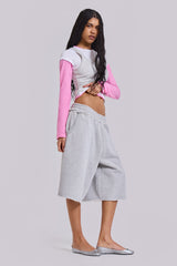 Grey Marl Monster Jogger Shorts