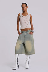 Light Wash Jumbo Jorts