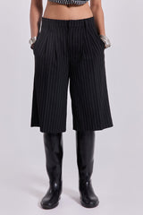 Black Pinstripe Goliath Shorts
