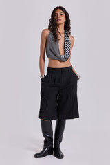 Black Pinstripe Goliath Shorts
