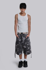 Black Cadet Camo Baggy Shorts