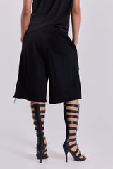 Black Distressed Monster Shorts