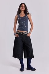 Creased Indigo Colossus Jorts