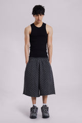 Checkerboard Monster Jogger Baggy Shorts