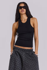 Black Rib Longline Vest