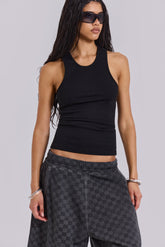 Black Rib Longline Vest