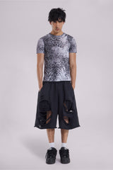 Black Distressed Monster Shorts