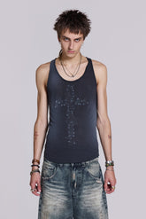 Safety Pin Washed Black Tank
