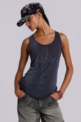 Safety Pin Washed Black Tank