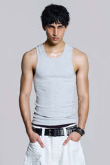 Grey Rib Longline Vest