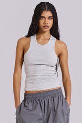 Grey Rib Longline Vest