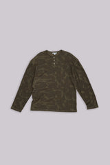 Digi Camo Waffle Henley Top