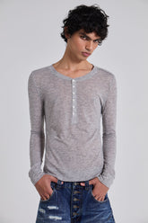 Grey Marl Haze Long Sleeve Top
