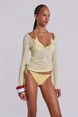 Sheer Henley Top in Buttercup