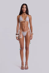 Aluna Suede Crochet Bikini Top