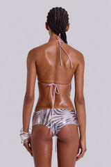 Nyax Metallic Triangle Bikini Top