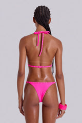 Zyra Neon Studded Triangle Bikini Top