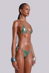 Veluna Metallic Low Rise Bikini Bottoms