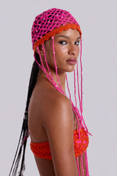 Aurea Crochet Fringe Sequin Hat