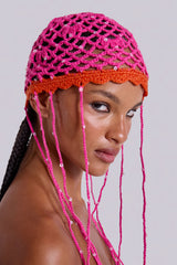 Aurea Crochet Fringe Sequin Hat