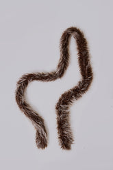 Leonie Faux Mongolian Fur Scarf in Brown