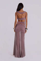 Hadassa Cut-Out Hand-Beaded Maxi Dress