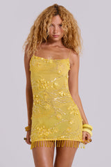 Ellora Embellished Mini Dress in Solar