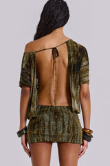 Ophidian Devore Backless Mini Dress