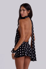 Enya Backless Mini Dress in XL Polkadot