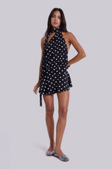 Enya Backless Mini Dress in XL Polkadot