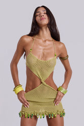 Kuuma Beaded Crochet Mini Dress