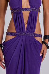 6AM Cut Out Maxi Dress in Violet