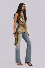 Strap Up Stonewash Jeans