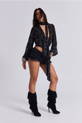 Black Rhea Lace Bloomer Shorts