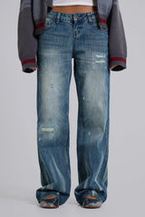Hunter Loose Straight Leg Jeans in Blue Wash