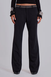 Venissa Embellished Low Rise Tailored Trousers
