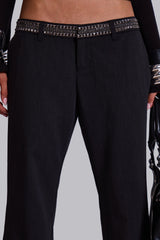 Venissa Embellished Low Rise Tailored Trousers