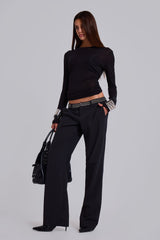 Venissa Embellished Low Rise Tailored Trousers
