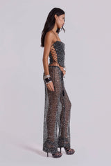 Deva Sequin Knit Trousers in Midnight