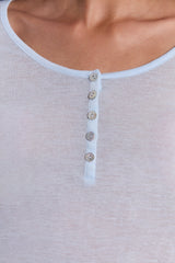 Sheer Henley Top In Sky