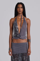 Selina Sequin Backless Top