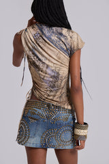 Nuka Asymmetric Drape Top