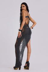 Zila Asymmetric Distressed Knit Dress