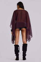 Kaiane Chiffon Cape Top