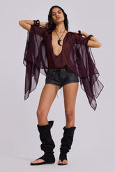 Kaiane Chiffon Cape Top