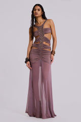 Hadassa Cut-Out Hand-Beaded Maxi Dress