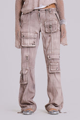 Ara Low-Rise Washed Cargo Trousers