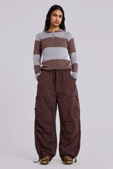 Brown Parachute Cargo Pants