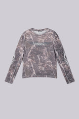 Woodland Camo Tattoo Applique Top