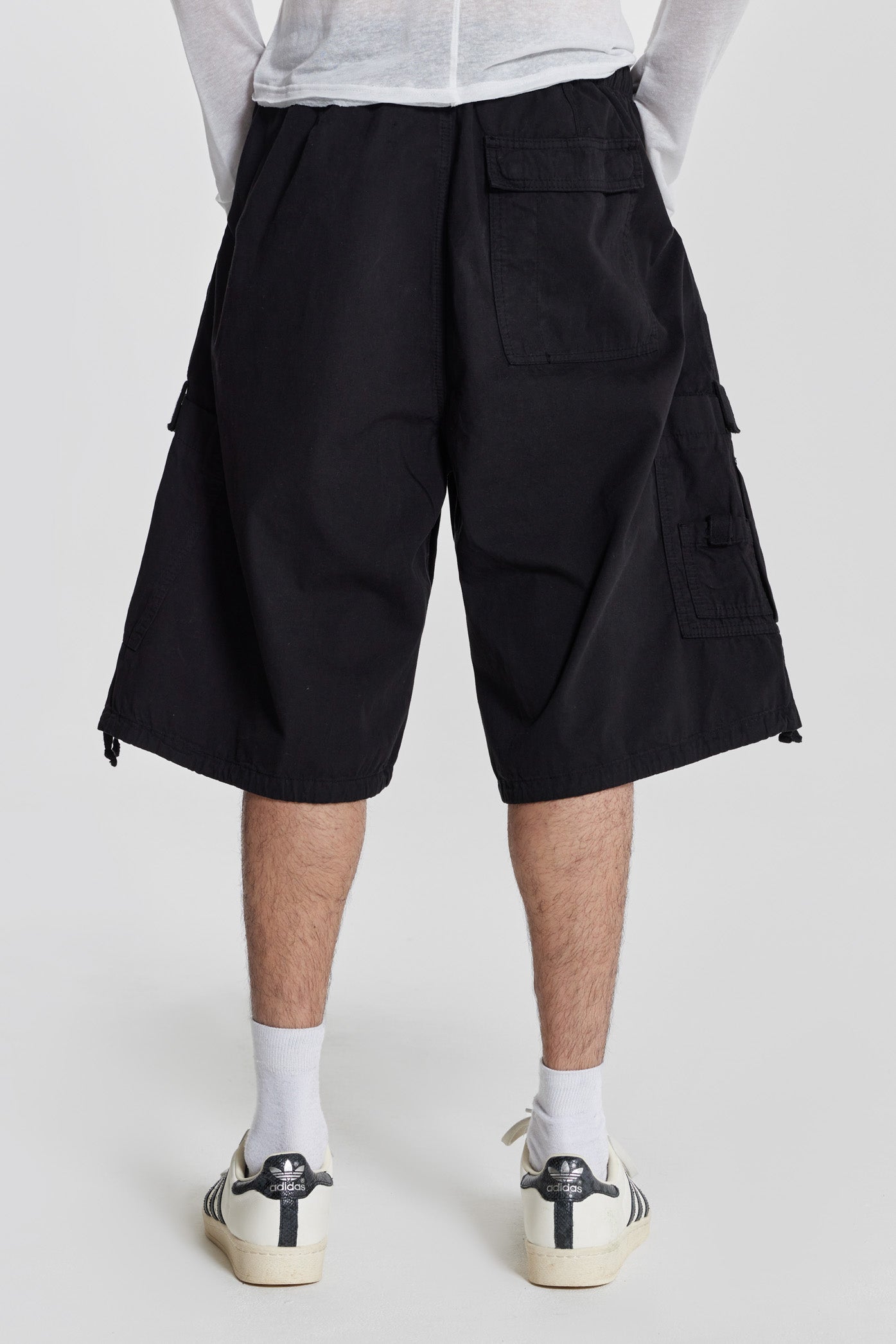 Black Parachute Cargo Baggy Shorts